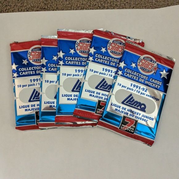 5 Packs of 1991-92 Sealed Hockey Cards Quebec Ligue de Hockey Junior Maj… - Picture 1 of 2